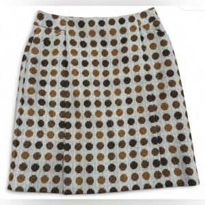 BODEN British Tweed by Moon Polka Dot Skirt 100% Wool Women's Size US 8L UK 12L